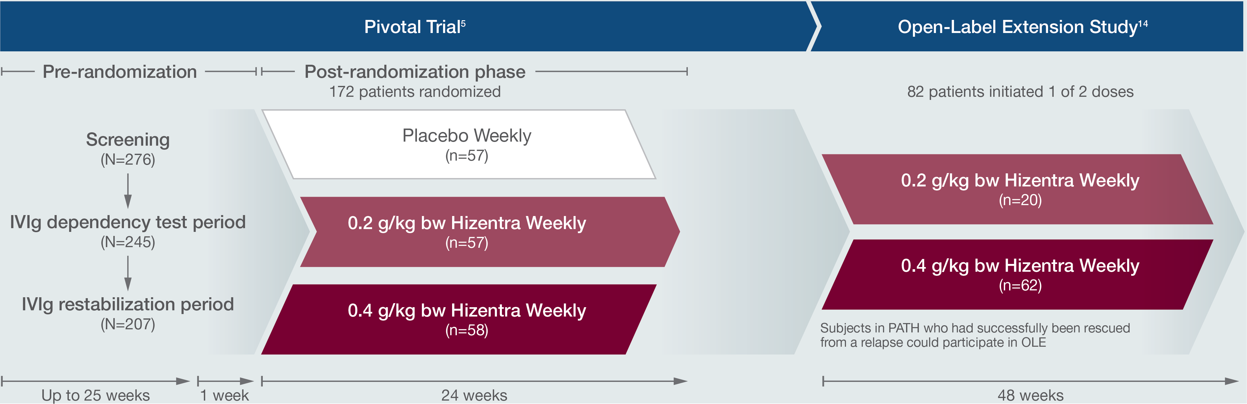 CIDP Pivotal Trial and Open-Label Extension Study Chart