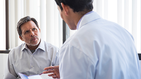 A doctor explaining to a patient their CIDP diagnosis