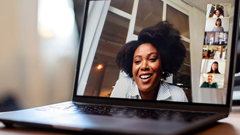 Virtual event occurring on a laptop