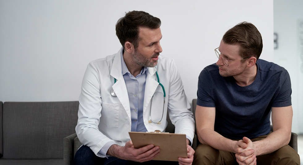 Doctor talking to a patient