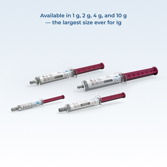 Prefilled syringes and available in 1g, 2g,, 4g, and 10g doses