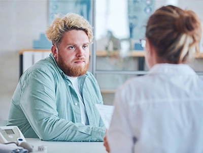 Patient talking to their PI healthcare provider