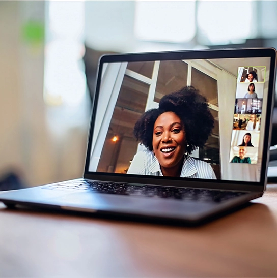 Virtual event occurring on a laptop