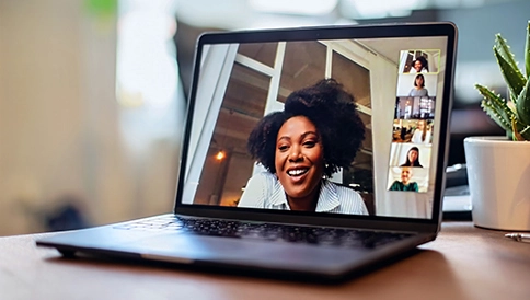 Virtual event occurring on a laptop