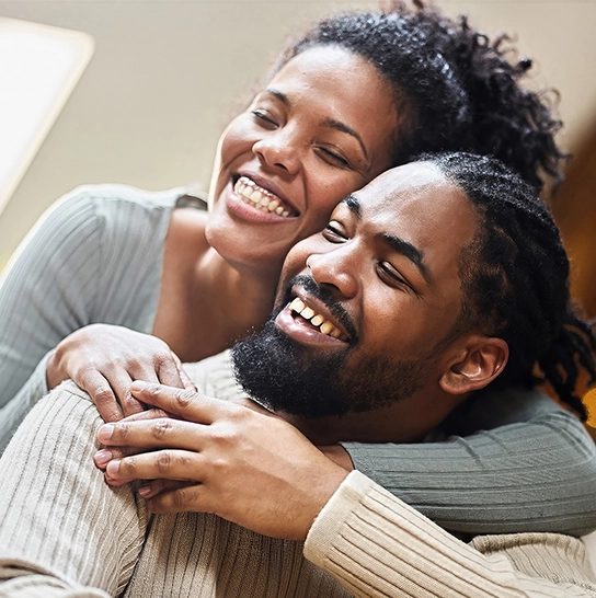 Smiling couple feeling supported