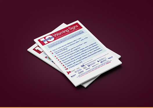 PI warning signs brochures
